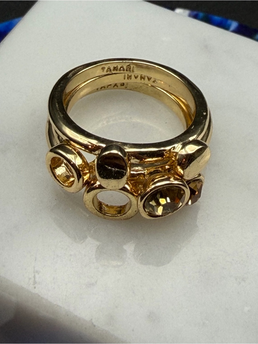 Tahari Stacking Rings Gold tone #825 3 rings size 6.5
